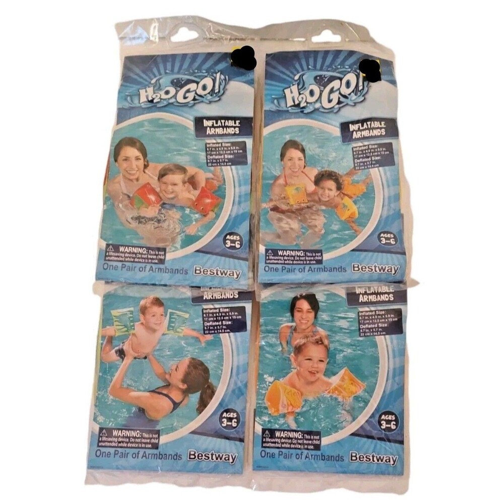 Lot of 3 H2O Go Inflatable Swimming Pool Armbands Pineapple Watermelon Dolphin